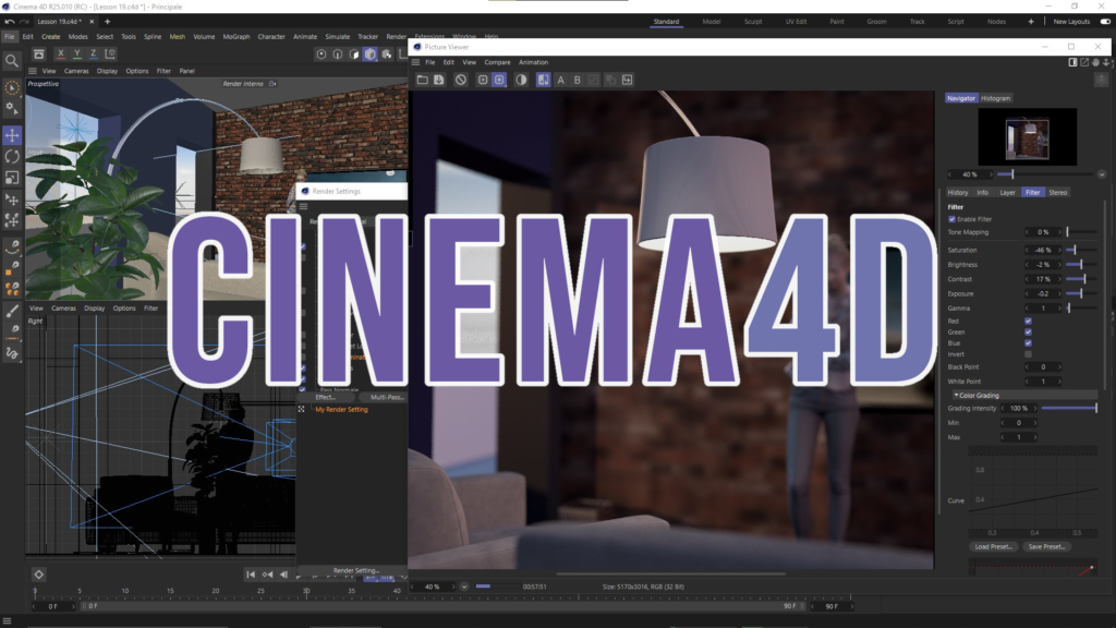 L'immagine rappresenta la copertina del corso cinema 4D