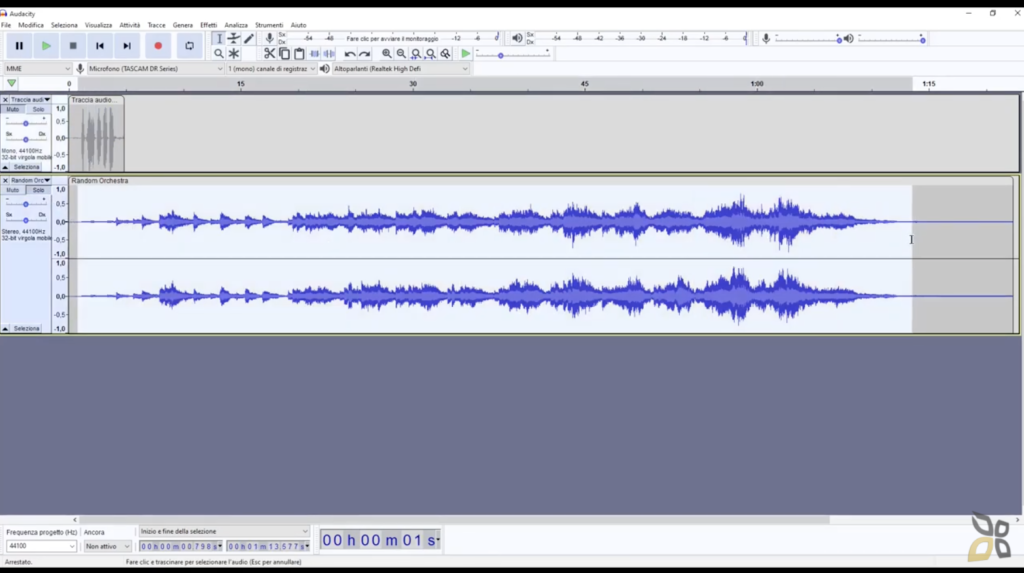 L'immagine è volta a rappresentare effetti audio che si possono costruire con il software Audacity