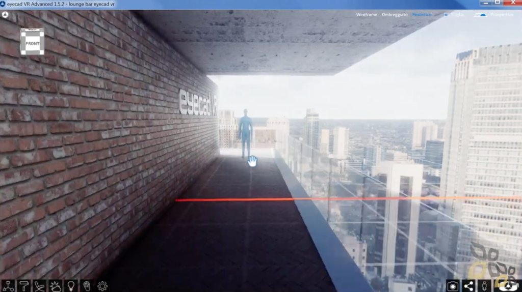 L'immagine rappresenta un esempio di interfaccia del software Eyecad di realtà aumentata