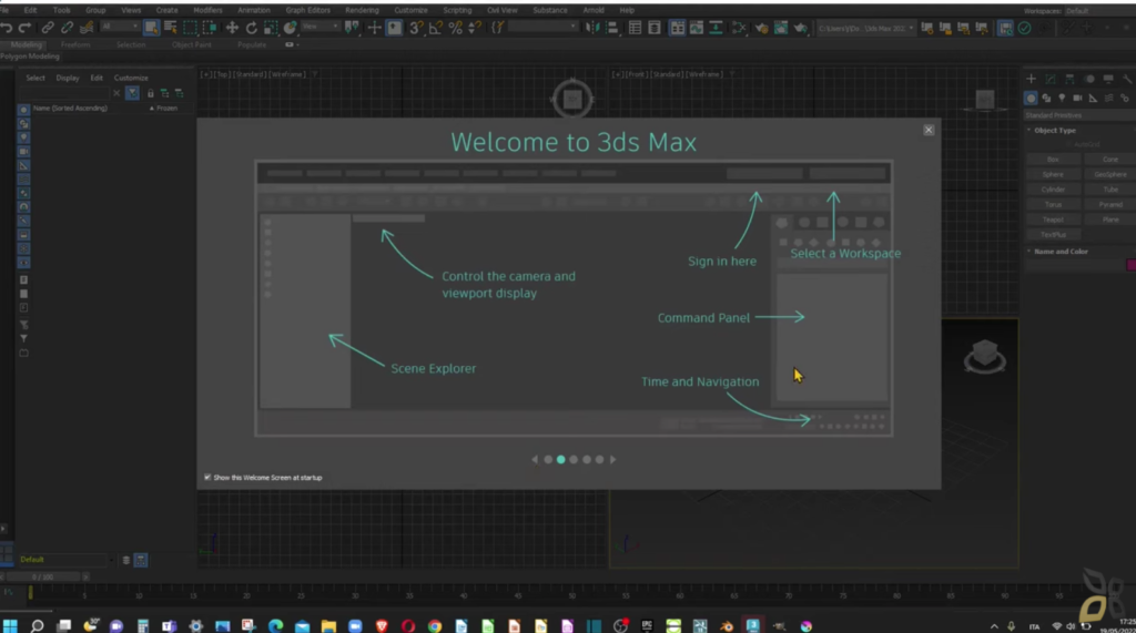 l'immagine rappresenta il menu che il software 3DS MAX mette a disposizione 