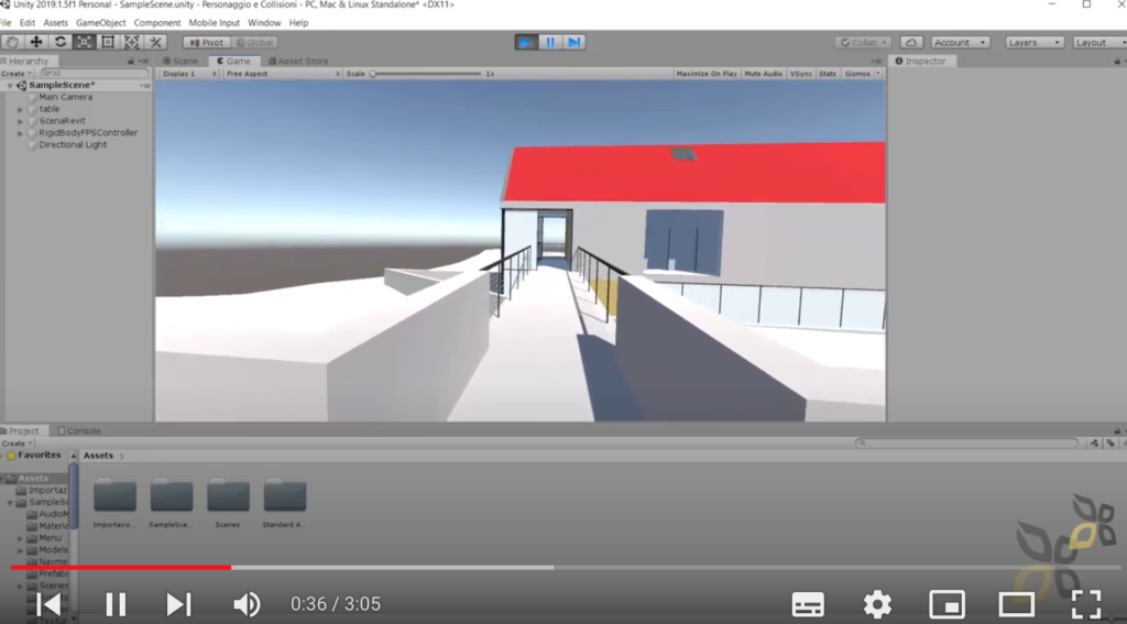 l'immagine rappresenta la creazione di un oggetto 3D, in particolare la creazione di una casa, i colori prevalenti sono il grigio e bianco delle mura, e il rosso del tetto. 