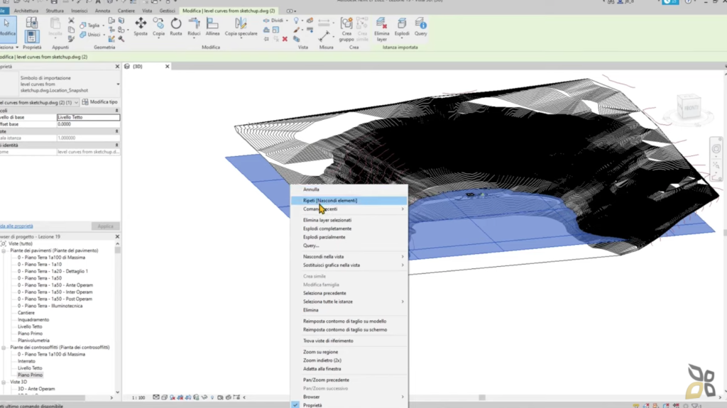 esempio di modello 3D e rendering con l'uso del programma BIM