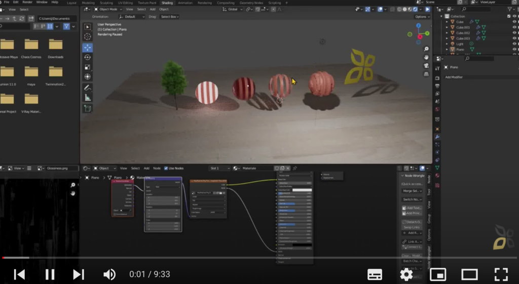 viene rappresentata un esempio di grafica personalizzata con blender 3 