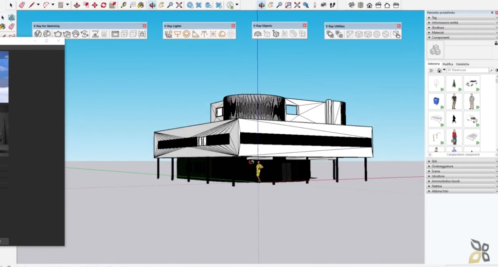 l'immagine rappresenta un tipo di illuminazione che si può realizzare tramite l'utilizzo di light gen con Vray for Sketchup 