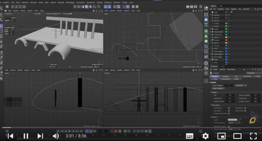 l'immagine rappresenta un esempio di grafica vettoriale utilizzando il software Cinema 4D