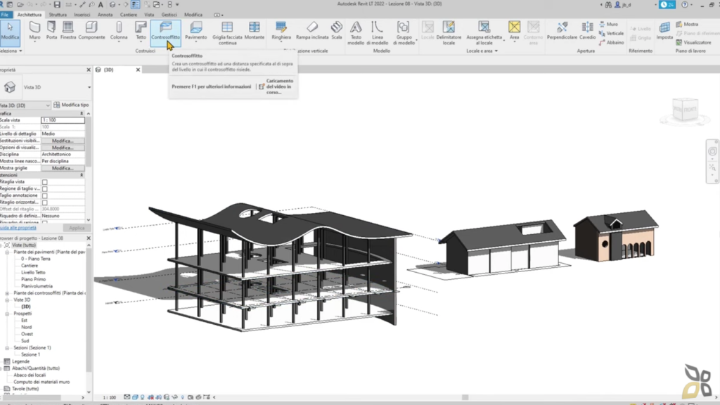 esempio di modellini in cui vengono costruiti infissi e porte con revit